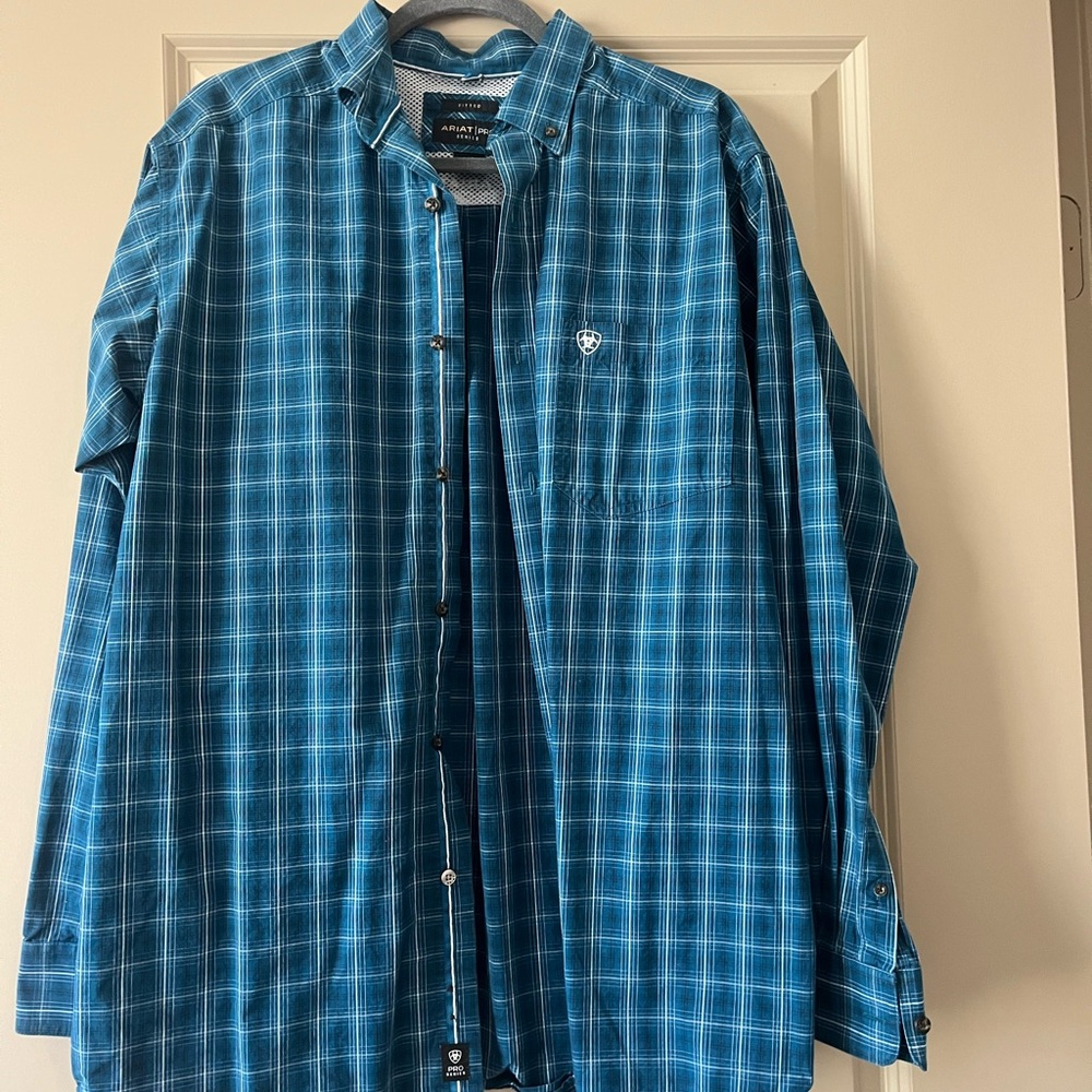 Ariat Men's Blue Plaid Shirt